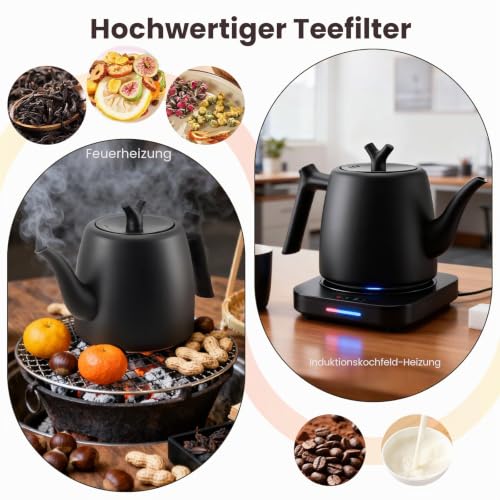 Tee Kanne, 2L Große Teekanne mit Sieb Teapot Thermo 10-12 Tassen Doppelwandig aus Edelstahl Tea Maker für Losen Tee Ingwer & Kräutermischungen – Bild 2