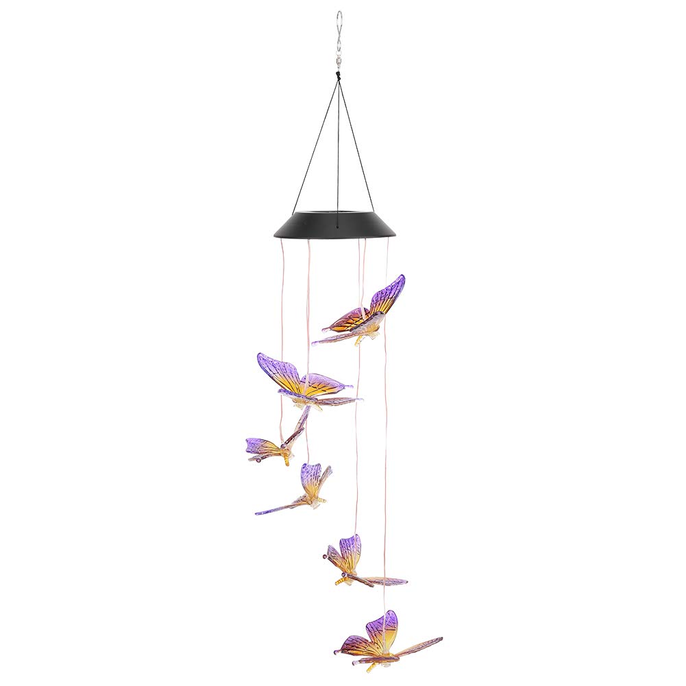 Campanilla de viento LED solar para iluminar balcones oscuros sin cables