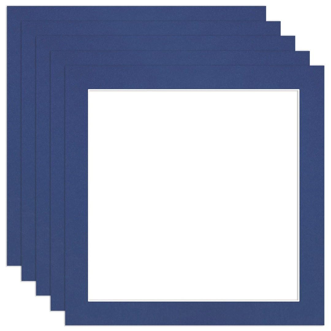 Procut Global 50x50cm Blue Picture Mounts to Fit 40x40cm Aperture - Precision Cut Cardboard Photo Mount - Ideal for Frames, Prints, Artwork & Certificates - Sizes & Colours Available - 5 Pack โ image 1
