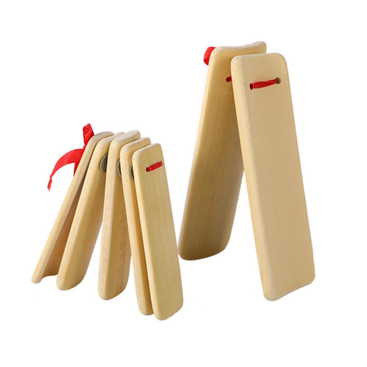 Holibanna 2 Pcs Handheld Allegro Clappers for Beginners Natural Sandalwood Durable Percussion Instruments for Rhythm and Coordination Development Khaki Color