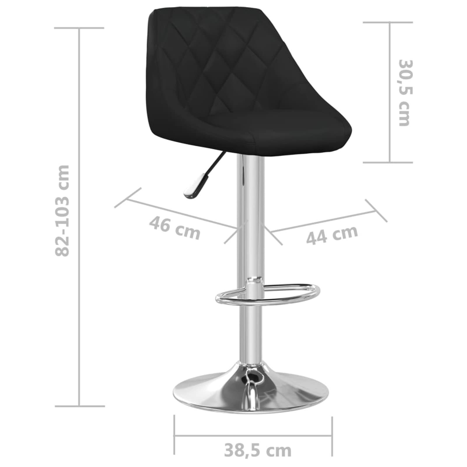 Homgoday Taburetes de bar, 2 unidades, color negro, de piel sintética, silla de oficina, silla de oficina, bar, silla de escritorio, para dormitorio o salón