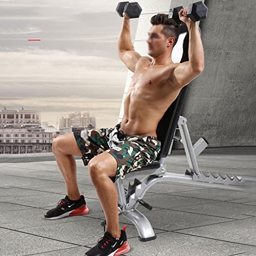 Halterbank 7 rugleuning verstelbaar zwart, Commerciƫle supine board sit-up fitnessapparatuur Home Buikspierbord Multifunctionele fitnessstoel Met rollen, gemakkelijk te verplaatsen, belastbaar 600kg - Image 3