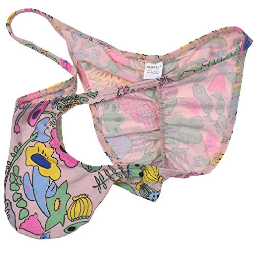 OROCOJUCO Men Cotton String Thong Underwear Cheeky Brief Brazilian Bikini T-Back