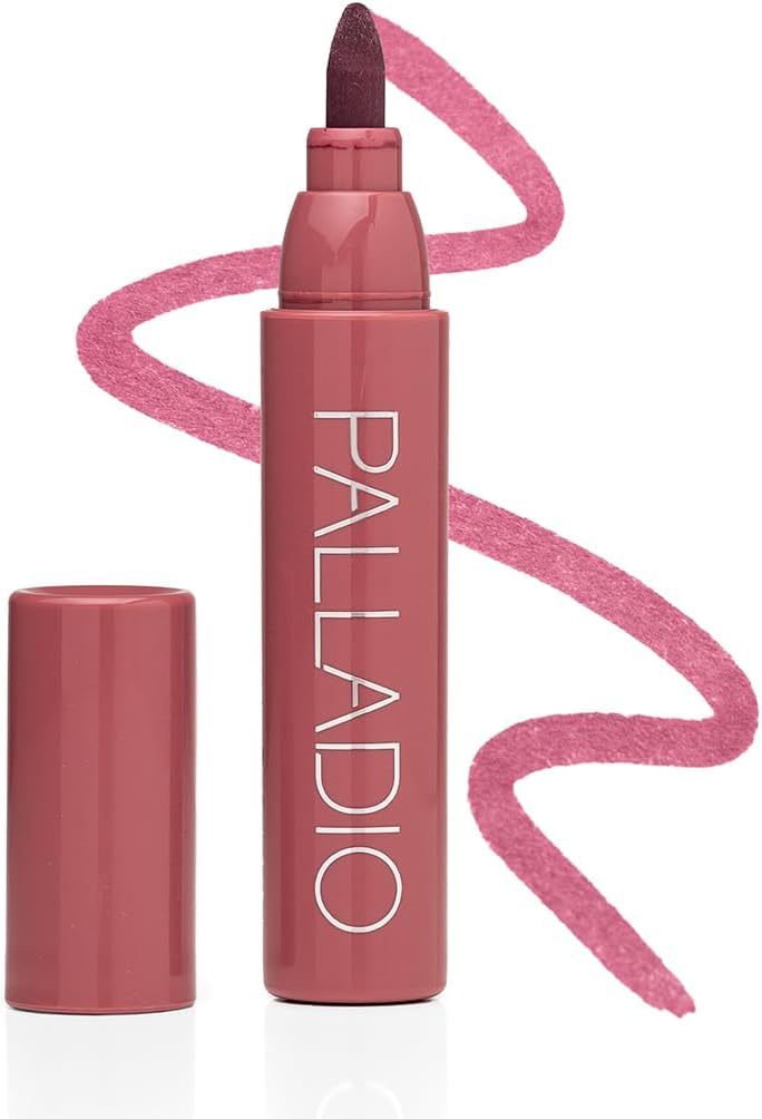 Palladio Lip Stain, Hydrating and Waterproof Formula, Matte Color Look, Longlasting All Day Wear Lip Color, Smudge Proof Natural Finish, Precise Chisel Tip Marker, Blush