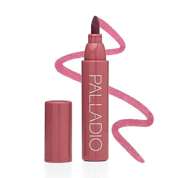 Palladio Lip Stain, Hydrating and Waterproof Formula, Matte Color Look, Longlasting All Day Wear Lip Color, Smudge Proof Natural Finish, Precise Chisel Tip Marker (Blush)