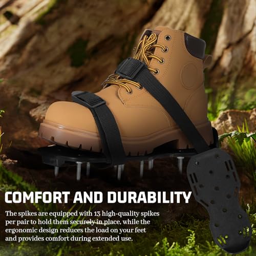 NCTNCX Nagelschuhe 42mm, 30x13.3cm Rasenbelüfter, Nagelschuhe ausgleichsmasse, Zum Rasen belüften oder als Estrichschuhe, perfekt für Epoxidböden, Überzüge, Abdeckung (Schwarz)