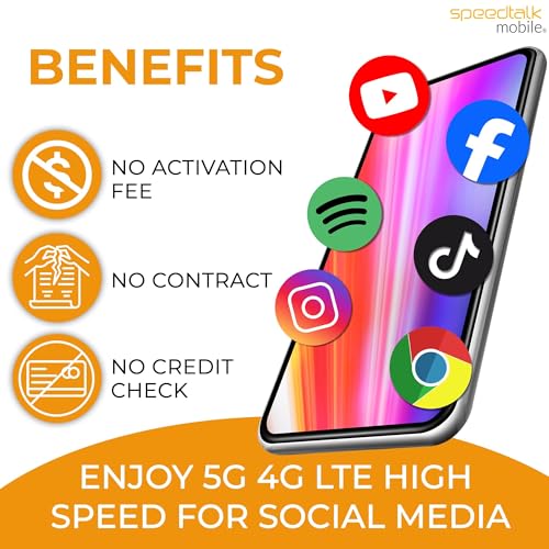 Image of SpeedTalk Mobile SIM Card Kit for Smart Phones & Cellphones | $7.50 Monthly Plan - 250 Texts (SMS) + 250 Minutes (Talk) + 250 MB 5G 4G LTE Data | 3-in-1 Standard Micro Nano size | 30 Days USA Coverage