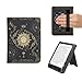 Produktbild kwmobile Flip Cover kompatibel mit Kobo Clara BW/Clara Colour/Tolino Shine (5) / Shine Color - Hülle mit Handschlaufe Tarot Karten Dunkelblau Gelb Schwarz