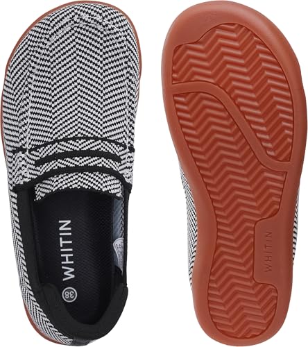 Image of WHITIN Women's Slip On Penny Loafers Wide Width | Comfortable Knit Flat Shoes