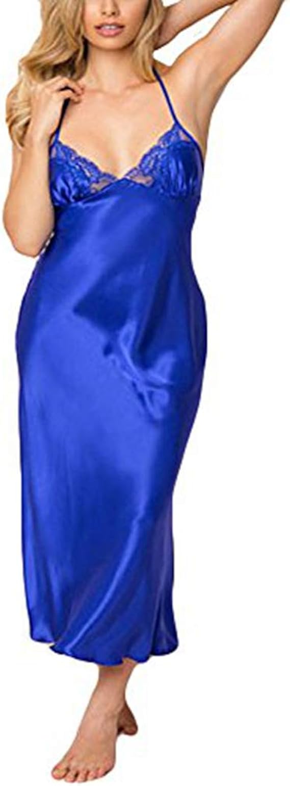 Amazon 下着 女性 Zoiearl 可愛い スリップ ロング レディース セクシー ナイトドレス ナイトウェア 下着 女性 寝間着 ベビードール 過激 ランジェリー シルク 上品 おしゃれ ルームウェア パジャマ ブラジャー 部屋着 ナイトガウン フリーサイズ 安い ルーム