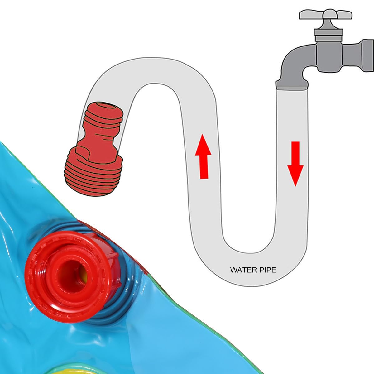 Tapete de Juego Digital de Agua Inflable para Niños Azules