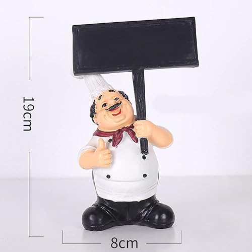 Miniatura 2 de Estatua de figuras de chef de resina de pizarra negra que sostiene escritura, chef de cocina francesa, coleccionable, manualidades, regalos para el