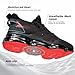 Luogoks Men's Air Cushion Running Shoes Breathable Tennis Basketball Sneakers Non Slip Workout Casual Sport Shoes Gym Training Comfortable Fashion Shoes Black/Red
