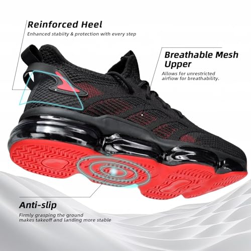 Image of Luogoks Men's Air Cushion Running Shoes Breathable Tennis Basketball Sneakers Non Slip Workout Casual Sport Shoes Gym Training Comfortable Fashion Shoes