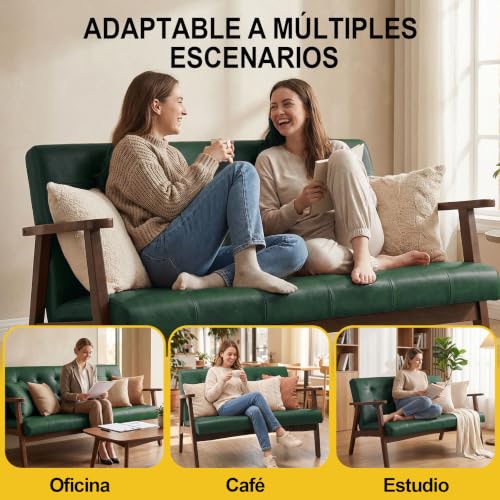 Sofá 2 plazas para salón y apartamento pequeño estilo escandinavo 7
