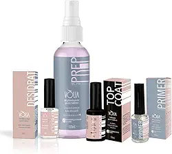 ANKUY KIT DE CUIDADOS COM UNHAS EM GEL VÒLIA: HIGIENIZAÇÃO, PREPARAÇÃO E SELANTE TOP COAT