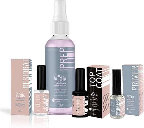 ANKUY KIT DE CUIDADOS COM UNHAS EM GEL VÒLIA: HIGIENIZAÇÃO, PREPARAÇÃO E SELANTE TOP COAT