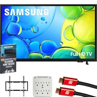 Samsung UN40F6000FFXZA 40 inch 1080P FHD F6000F 4K Smart TV (2025) Bundle with 19-45 Inch TV Wall Mount + 6-Outlet Surge Adapter + HDMI Cable & Deco Gear Complete Home Theater Beginner's Guidebook