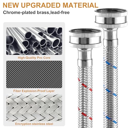 Compare MIFLUS Washer Hoses 15 Ft,Stainless Steel Washing Machine Hose