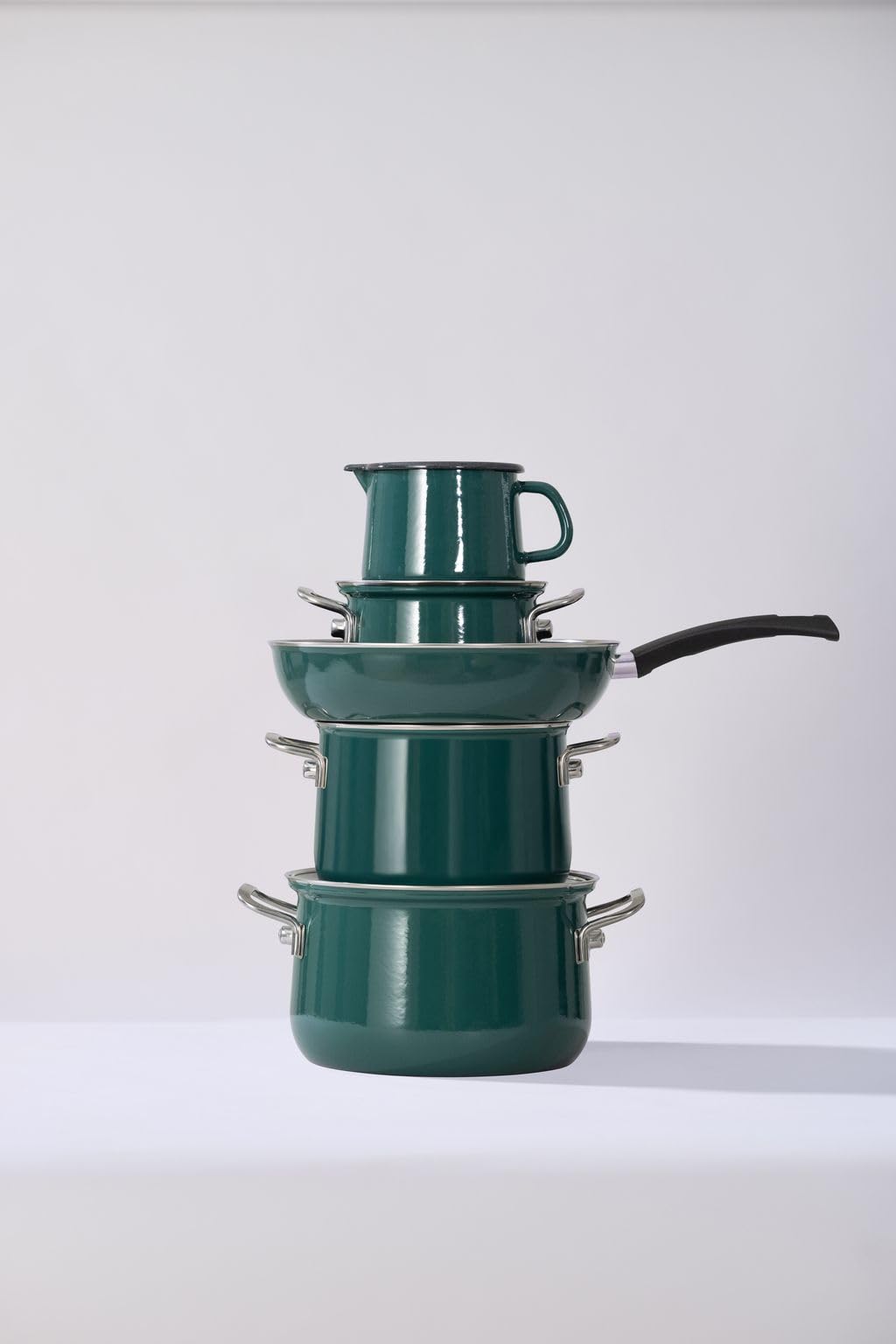 Riess, 0659-007, Topf mit Glasdeckel Ø 24cm, TEAL, Emaille, Vol. (rec.): 6,0 Liter, Made in Österreich, LBH: 33,1x25,9x21,3cm, 2,460kg, Induktionskocher kompatibel, Gasherd geeignet, Ofenfest