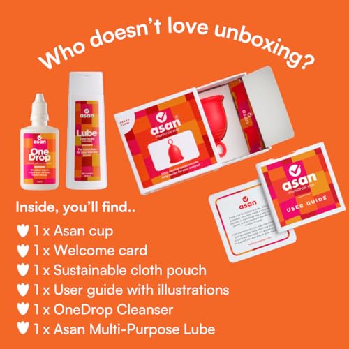 Image of Asan menstrual cup - heavy flow Pack of 2 | Easiest cup to insert & remove I Special ring design | Premium medical grade silicone I Designed in the USA