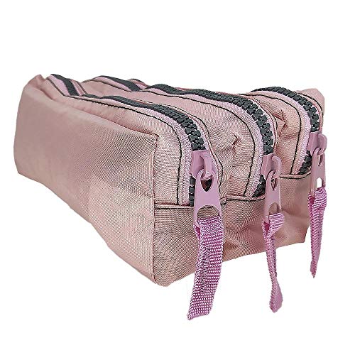 Estojo escolar triplo retangular pink Daterra