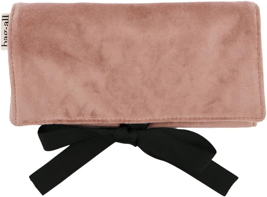 Bag-all Travel Jewelry Roll | Flat Roll Up Jewelry Organizer Case | Compact Traveling Necklace Organizer | Traveling Pouch for Jewellery | Black