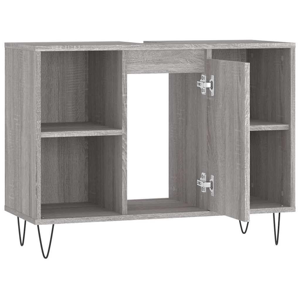 Armadietto da bagno grigio Sonoma, 80 x 33 x 60 cm, mobile da