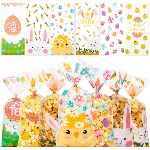 GOMANCHE 120 Pcs Easter Cellophane Bags