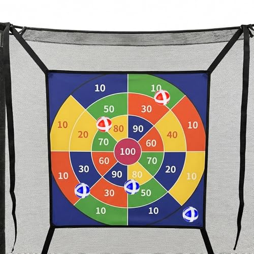 Juego De Mesa De Dardos - Diana con Bola Pegajosa | Juego De Lanzamiento De Trampolín Al Aire Libre | Tela De Felpa De 74x74 Cm, para Niños, Familiar, Patio Trasero, Diseño Versátil Que Permite