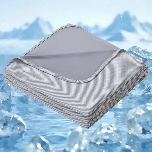 Image of COOVA Cooling Blanket for Hot Sleepers,Lightweight Summer Cold Thin Blanket for Night Sweats and Hot Flashes,Breathable Soft Blanket for Bed Couch Sofa,(Grey,60x80 inches)