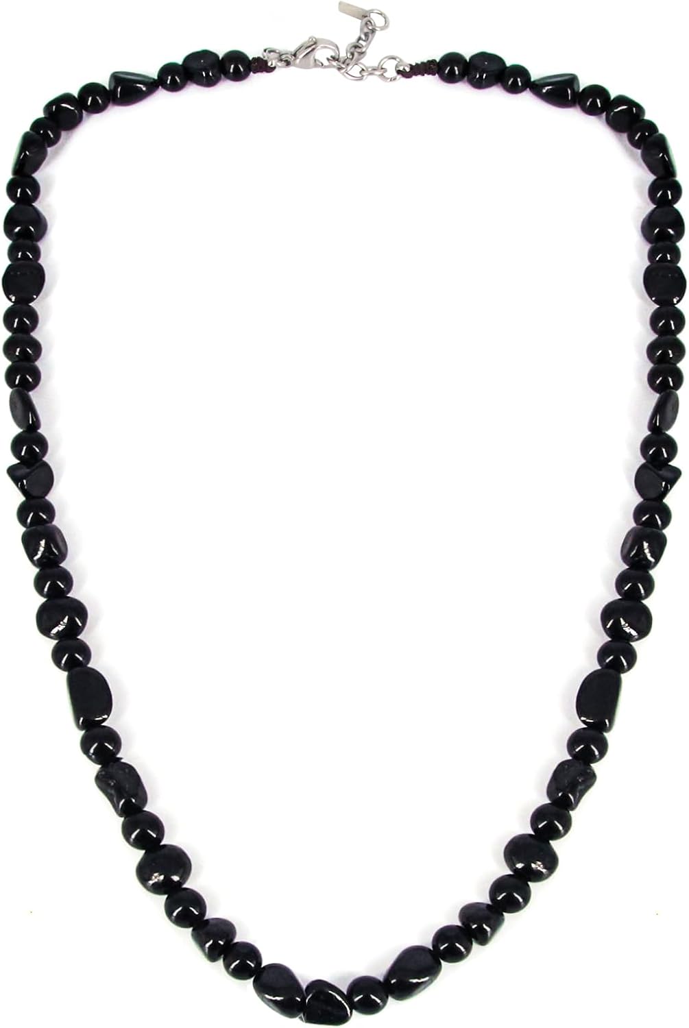 HASKARE Natural Stone Beaded Necklaces for Men Genuine Black Tourmaline Obsidian Protection Necklace, Unique Beads Necklace Healing Crystal Mens Choker Necklace Ideal Gift for Father's Day Christmas