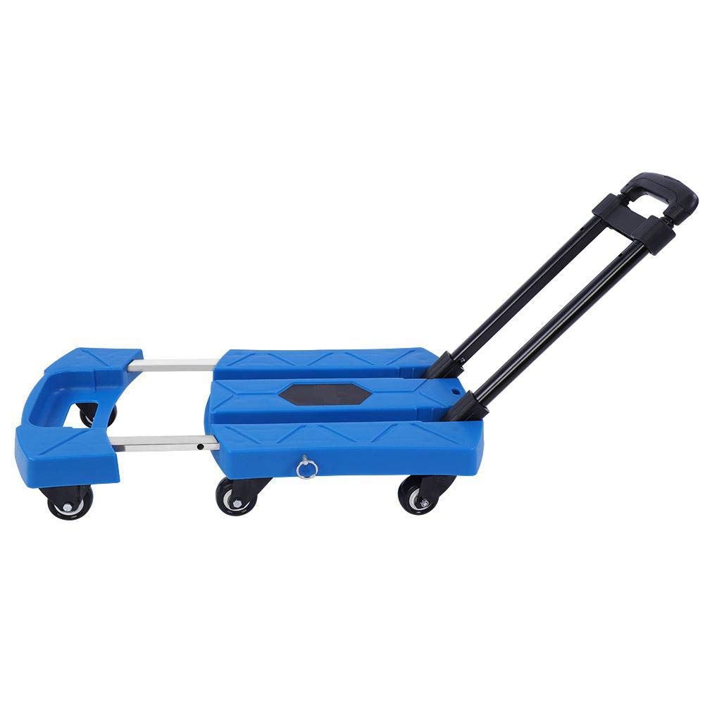 Carrello a mano pieghevole resistente con piattaforma regolabile a 6 ruote e maniglia retrattile, capacità 400 kg, ideale per casa, giardino, magazzino e uso agricolo.
