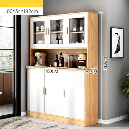 خزانة مطبخ خشبية عصرية مع باب من ان كيه اكس، 100 سم