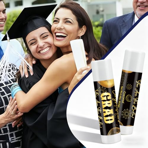 Image of 50 Pack Graduation Lip Balms Party Gifts Bulk Congrats Grad Class of 2026 You Are The Balm School College Inspirational Graduation Gifts for Students Her Him Women Men Friends Classmates, Black