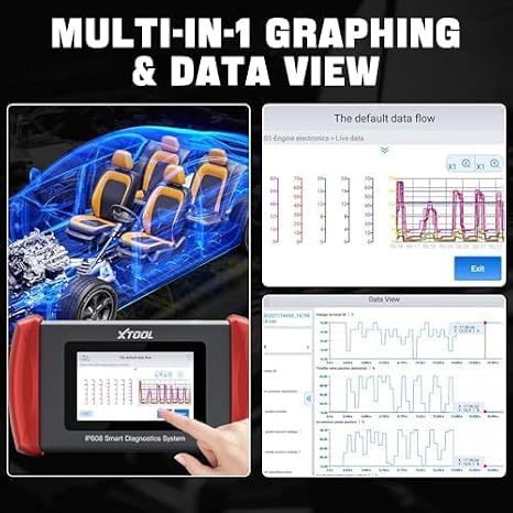 XTOOL IP608 Full System OBD2 Scanner Diagnostic Tool, Code Reader for Cars and Trucks with 30+ Services - EPB/SAS/BMS/Throttle Relearn/ABS Bleeding, CAN FD, Lifetime Free Update