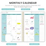 Monthly Planner 2026-2027, 2 Year Months Calendar Planner 2026-2027, Runs from January 2026 - December 2027, 7" x 10", 24 Months, Perfect for School Office Home Planning - Green - Image 2