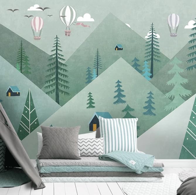 Papier peint géométrique montagne pour relooker facilement la chambre de votre enfant