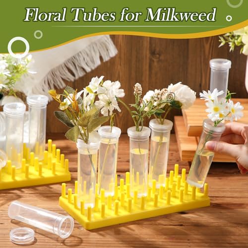 hushee 25 pcs 60ml 433 inch floral tubes for milkweed large flowers water tubes for milkweed cuttings flower floral arrangements butterfly habitat