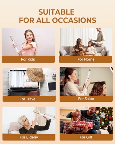 UKLISS Air Styler Set 6 in 1, Hair Dryer Brushing with 6 Accessories: Round Brush, Hair Straightener Brush, Airflow Curler Wand, Hairdryer, Best Gifts for Women - Image 6