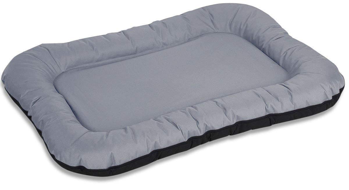 Knuffelwuff Wasserfestes In und Outdoor Hundebett Lucky aus Nylongewebe XL 90 x 75cm Grau - abnehmbarer Bezug - waschbar - für große, mittelgroße und kleine Hunde