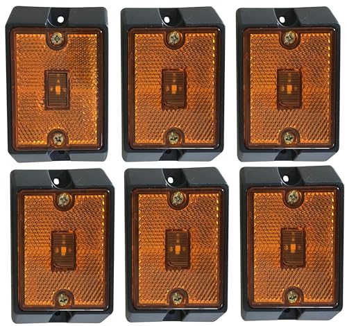 Image of MAXXHAUL 50929 2x3 inch Square Rectangular Side Marker LED Clearance Light with Reflector for Utility Boat Trailer RV Truck DOT Compliant Waterproof & Submersible - 6 Pieces