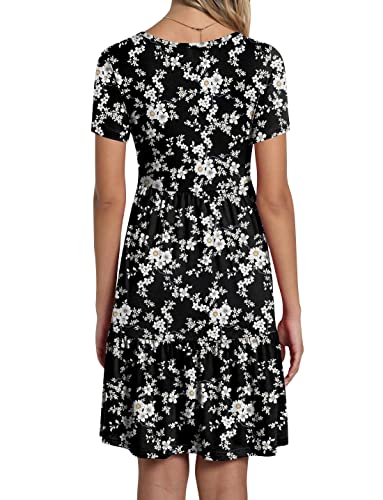 Image of TAOHUADAO 2026 Summer Dresses for Women Short Sleeve Ruffle Casual Sundress with Pockets