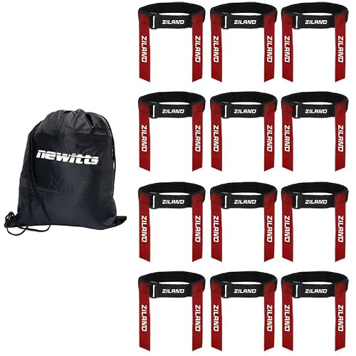 Image of Ziland Adjustable Tag Rugby Belts [12 Pack] • RED • SIZE 24-32" • Great for introducing Rugby to Children