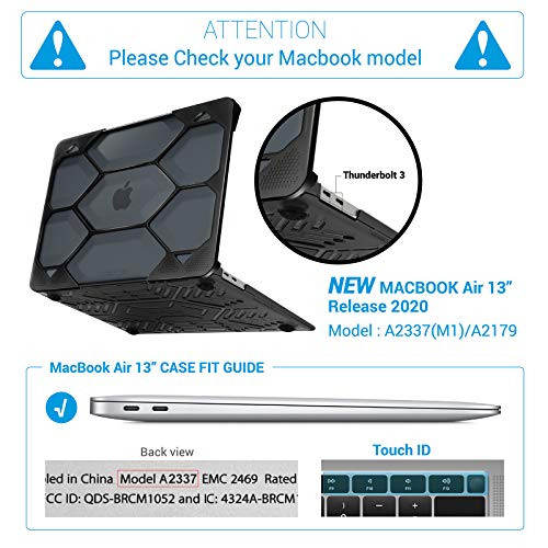 IBENZER Capa Hexpact compatível com o novo MacBook Air de 13 polegadas 2022 2021 2020 M1 A2337 A2179