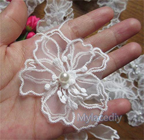 【sakura】Lace Trimmed Floral Dress Amazon.com: 1 Meter Sakura Flower Pearl Net Lace Edge Trim