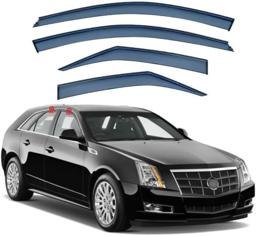 FengXH 4Pcs Smoke Tint Car Window Deflectors for Cadillac CTS MK2 2008-2013