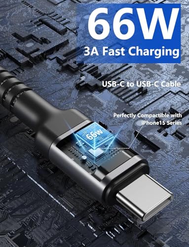 Image of USB C Cable 10FT, USBA to USBC Cable, USBC to C Cable, 2Pack Type C Fast Charging Cables Nylon Braided Cable for iPhone 17 /16 /15 /Pro /Plus /Pro Max /Samsung /LG, with USB C Female to USB A Male Adapter