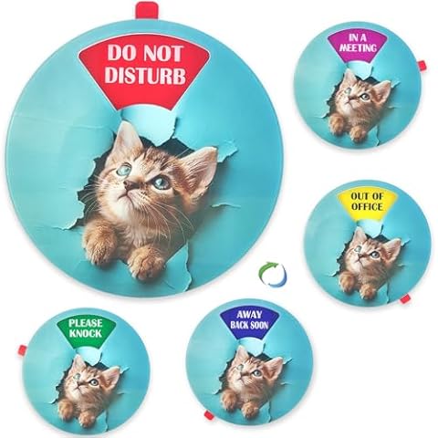 Do Not Disturb Sign,office door signs,Privacy Office Door Sign-5 Different Working Status Options Do not Disturb/ In a Meeting/Away Back Soon/Please Knock/Out of Office -Ideal for Office, Home, Clinic, Therapists, Hotel, Health Care. Cover