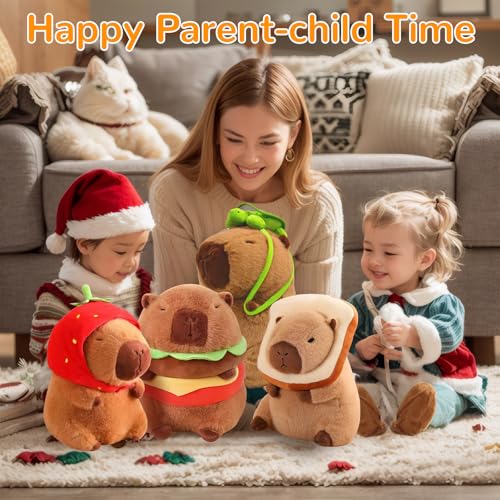 Image of Capybara Plush with Turtle Backpack, Cute Capybara Stuffed Animal Plush Toy Birthday Decorations for Girls and Boys (Turtle)